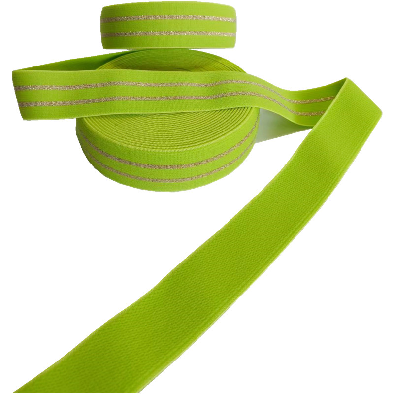 Glitter Lurex Elastic Band 3cm Spandex Nylon Webbing Pantone Color