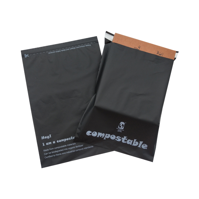 custom cornstarch eco friendly compostable biodegradable non plastic poly mailers mailing bags with logo