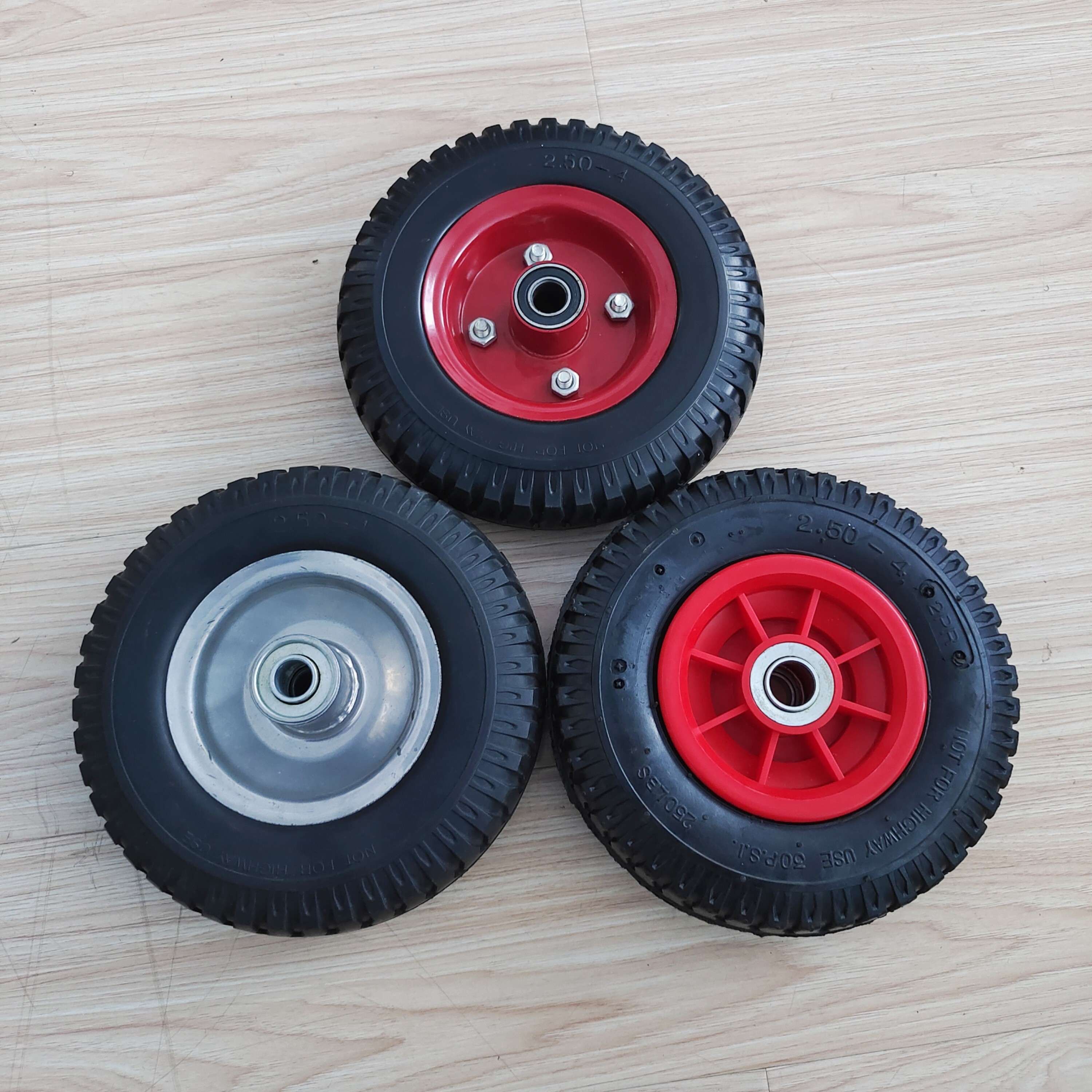 250-4 Metal Rim Wheel Barrow 8 Inch Hand Trolley Pneumatic Tire Rubber Wheel