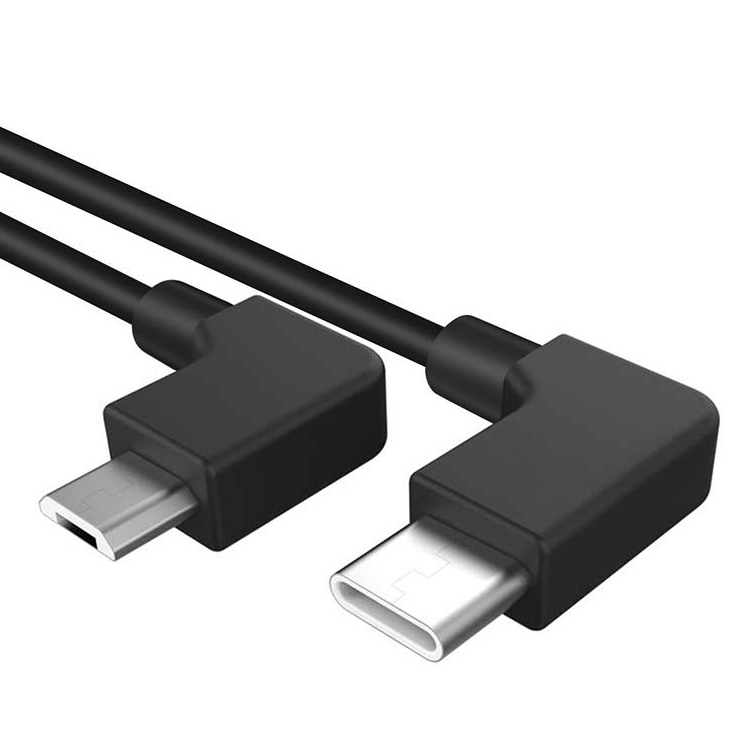90 Degree Angle Micro B to Type C USB Cable for UAV