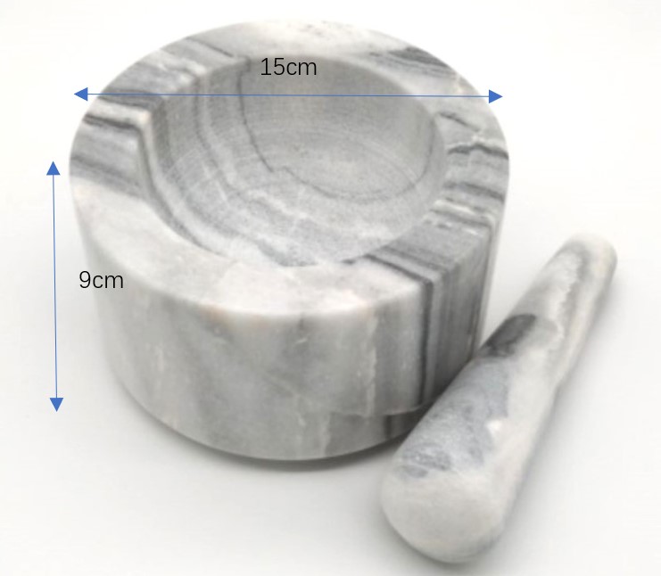 Polished Natural Marble Stone Grinder Manual With Pestle