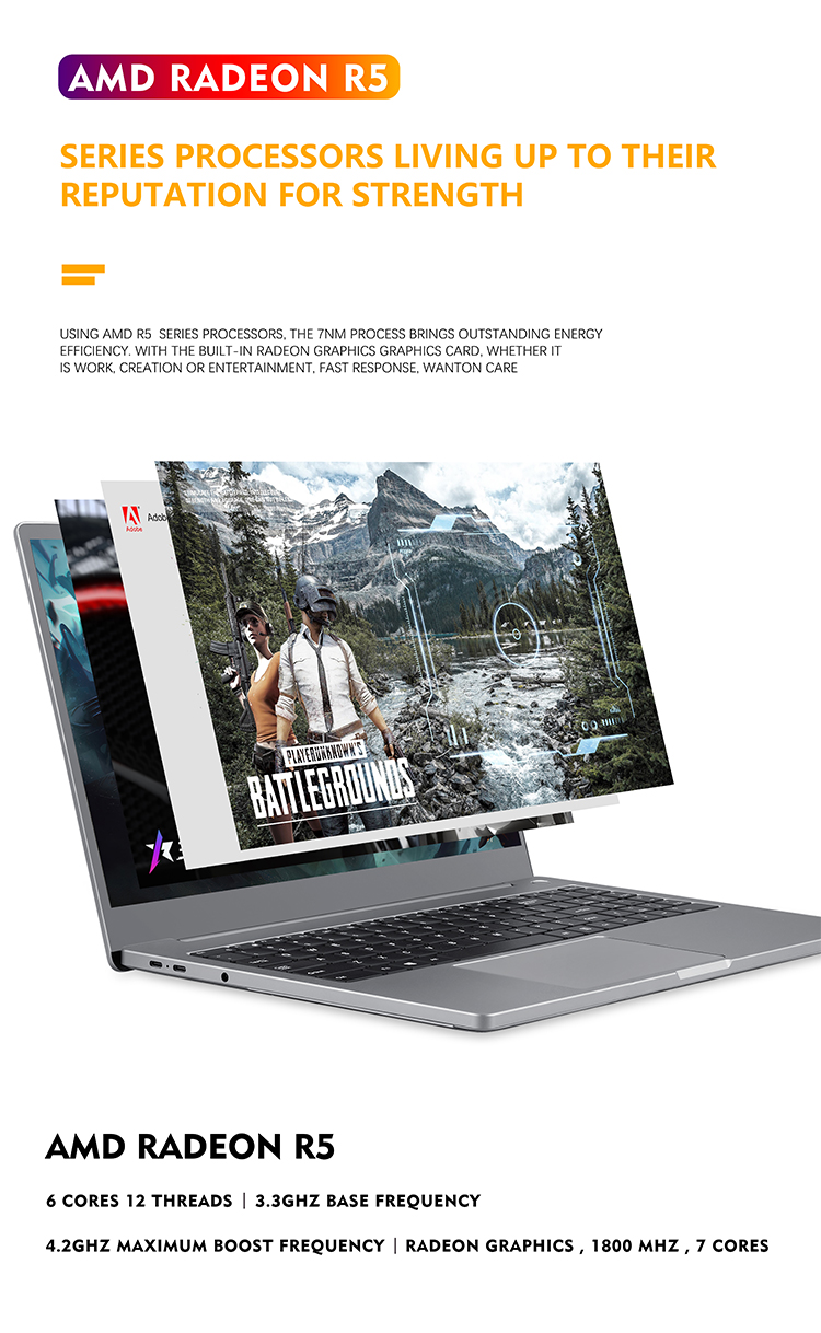 1920x1080 Resolution 15.6 Inch Ultra Slim Notebook For Business Home Office