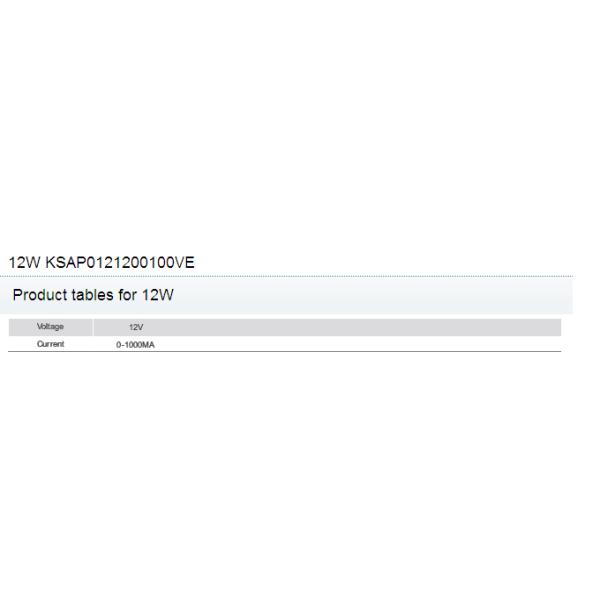12W KSAP0121200100VE Switching Power Adapters with 12VDC 1A CB , CE Safety Approval for Mobile Devices ADSL Pos