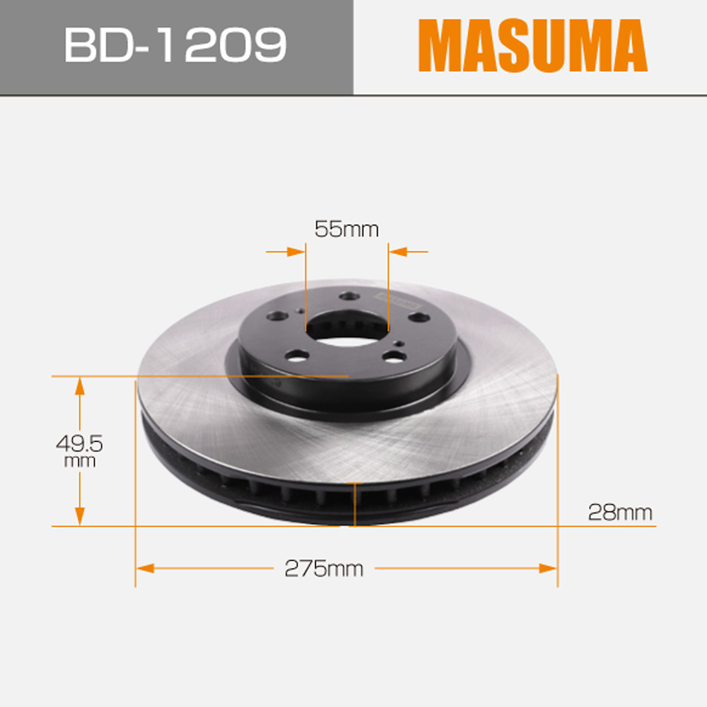 OE NO. 43512-20590 auto brake disc brake rotors for TOYOTA CELICA by MASUMA 1989-1994