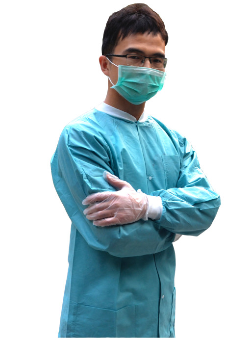 Fluid Resistant Multi Ply SMS Disposable Visitor Coats for hospital