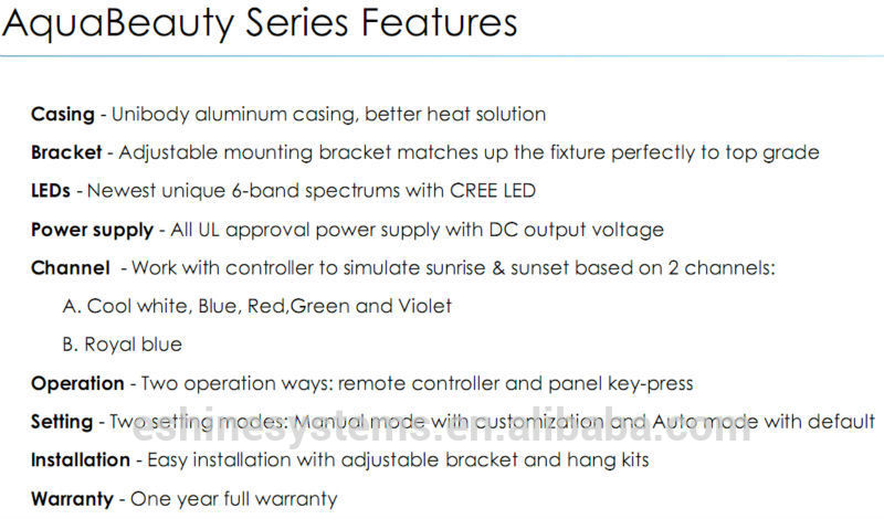 eshine systems AquaBeauty 70W led professional lighting marine reef full spectrum aquariym