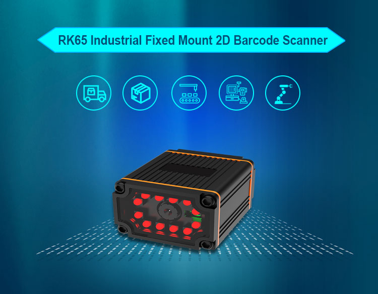 IP65 1D 2D Industrial Fixed Barcode Scanner RS232 Ethernet Port