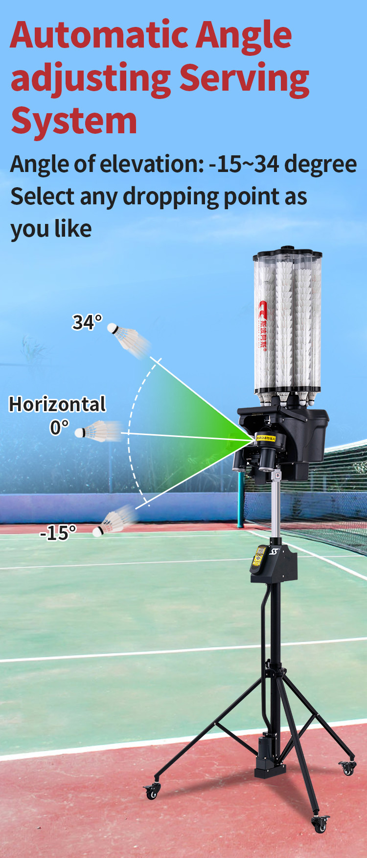 Automatic Shuttlecock Shooter Badminton Training Machine Shuttlecock Serving Machine