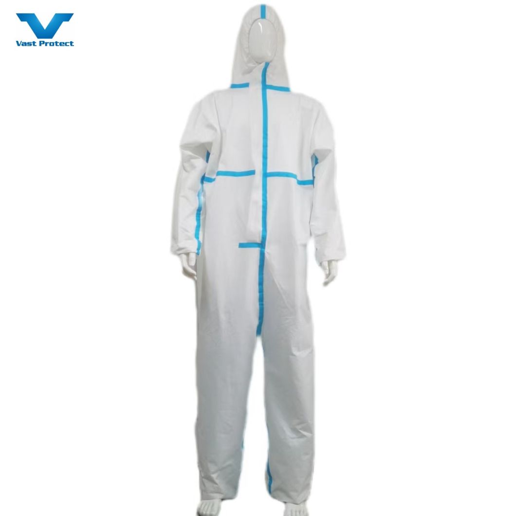 PP+PE Disposable Protective OEM Coveralls with Tape for Cross-Infection