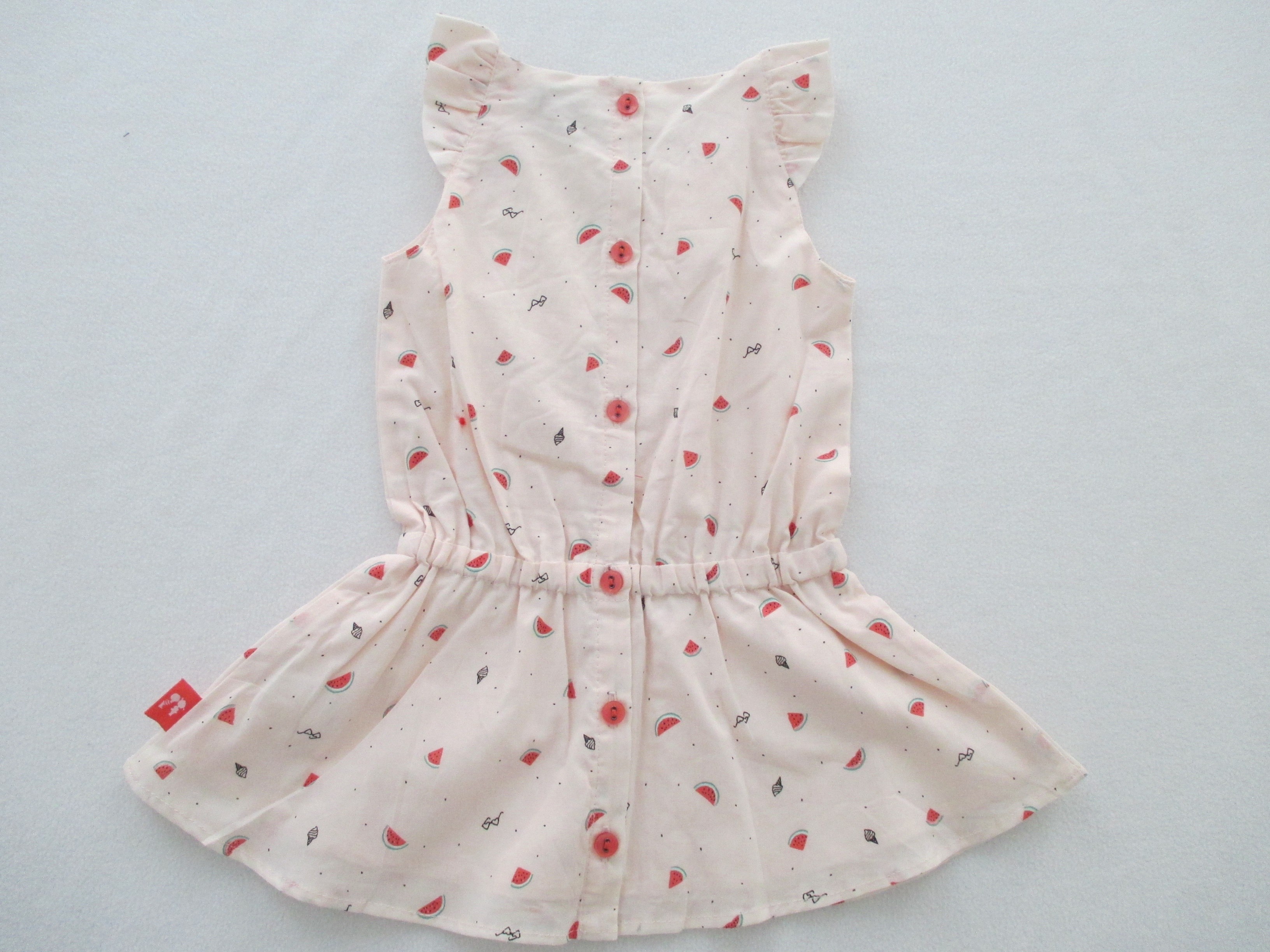 Girl Woven Cotton Voile Dress Whole Lining Peter Pan Collar
