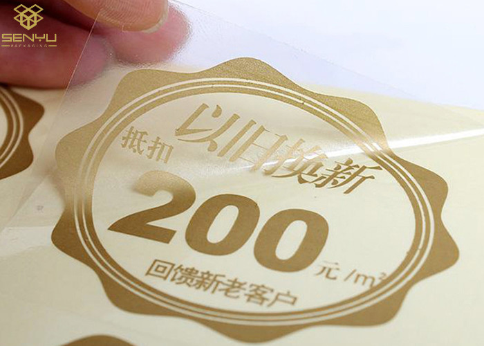Beauty Pattern Clear Adhesive Labels Printing Simple Design Logo Colorful