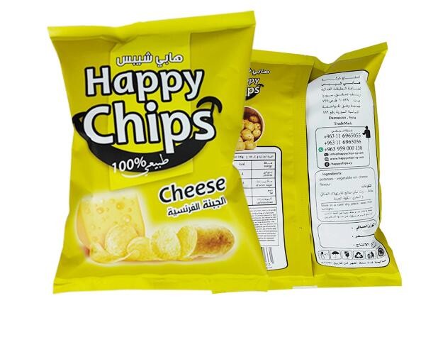 Custom Food Popcorn Potato Chips three side seal pouch for Snack