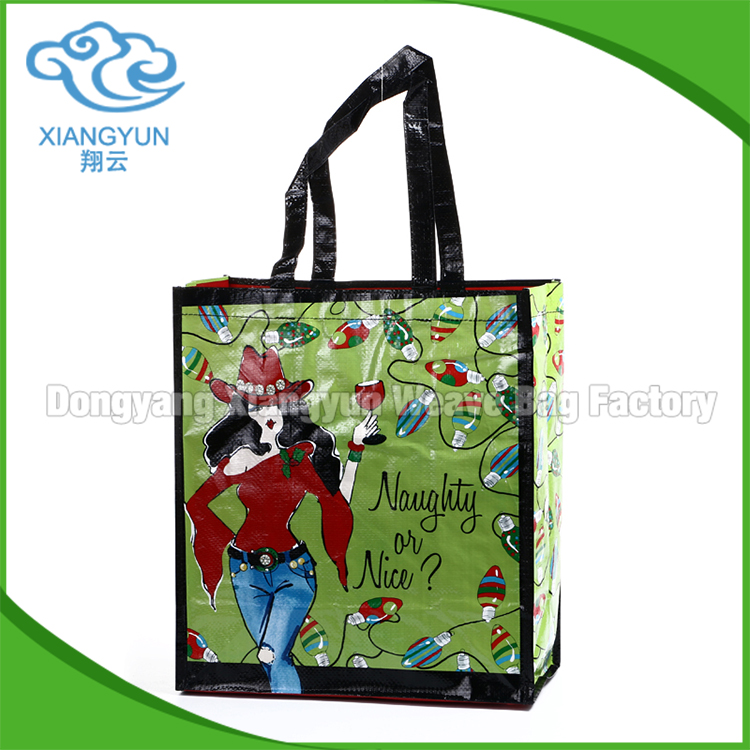Laminated PP Woven Shopping Bag Customized Printing Woven Bag Reusable
