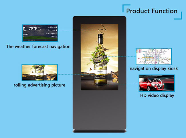 Commercial Mall 55'' Outdoor Touch Screen Kiosk Industrial Digital Signage Kiosk With Touch Function