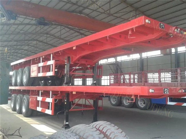 3 axles 20ft 40ft platform flatbed semi trailer shipping container trailers for sale