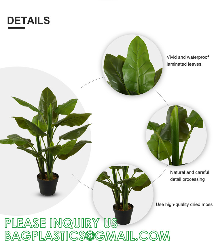 Artificial Bird of Paradise Plant 4 Feet Faux Palm Tree with 8 Trunks Faux Tree for Indoor Outdoor Modern Decoration
