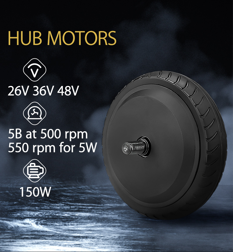 Customized 48V Brushless DC Motor 15 Inch Single Shaft Electric 150W