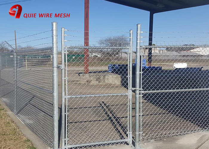 Easily Install Chain Link Fence Fabric Green Color PVC Coated Materials