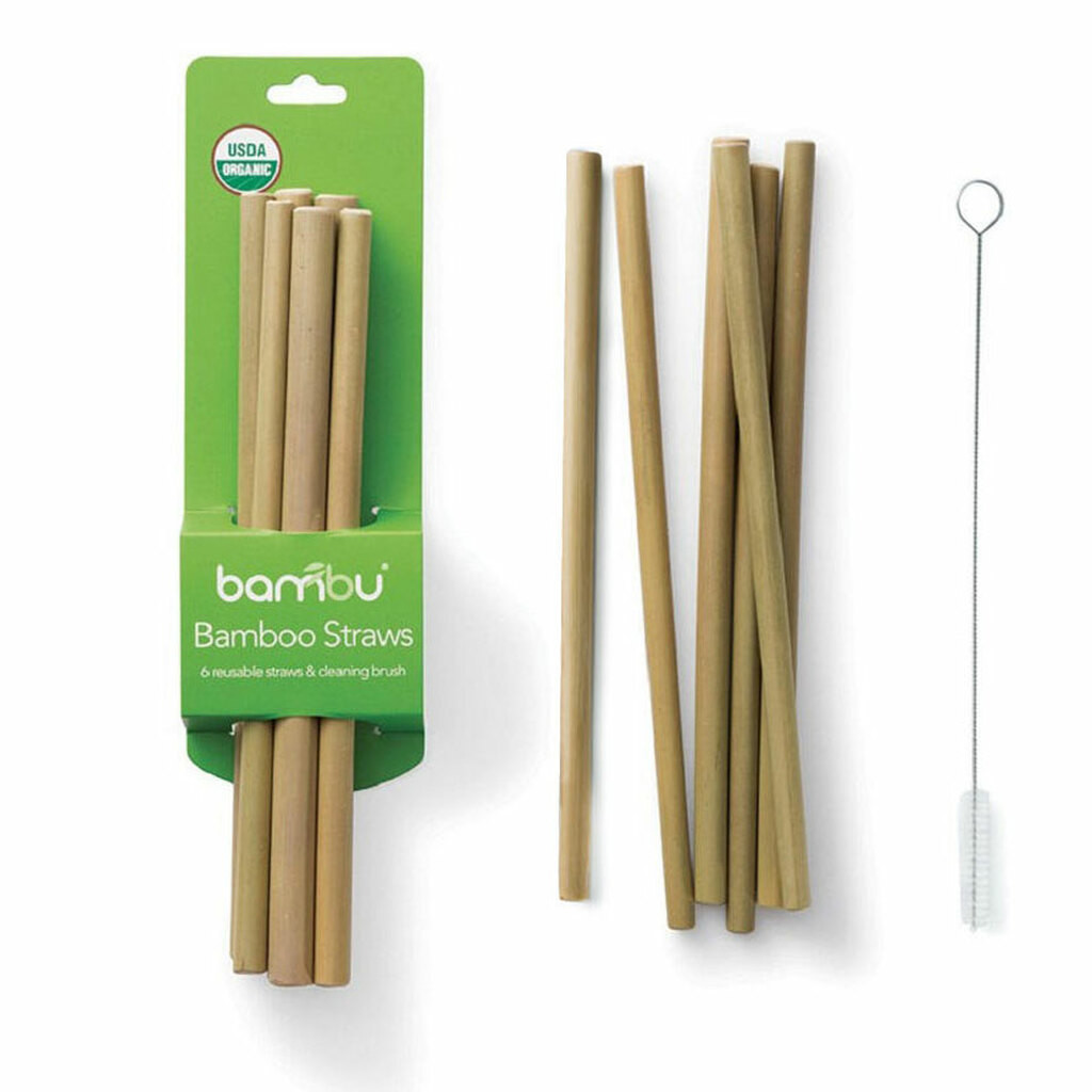 20cm Green Bamboo Fiber Straws Compostable Straws Bulk For Milk Cold Drinks