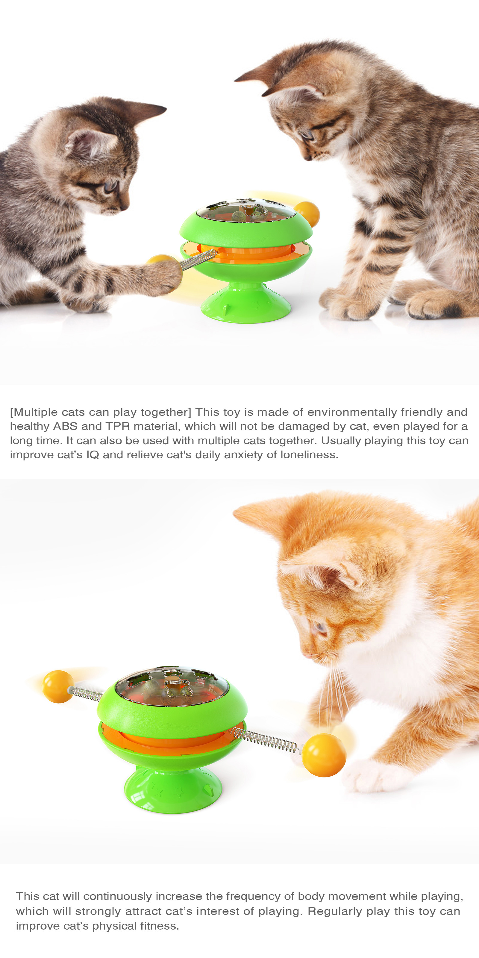 Training Function ABS Interactive Pet Toys Cat Spinning Toy Relieve Anxiety ODM