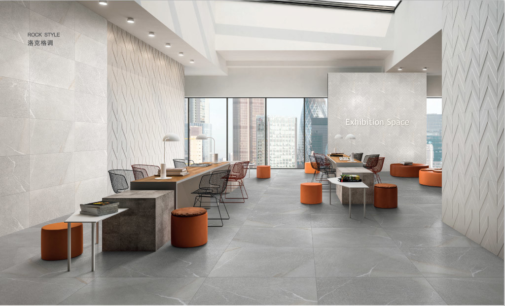 Size 24 X 24 Inches Ceramic Tile Cement Non Slip Courtyard Grey Color Floor Tile