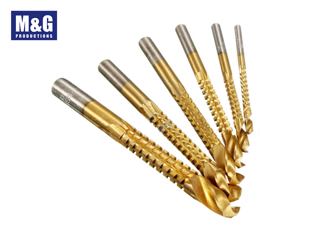 HSS 6pcs 3-8mm Titanium Coated Twist Saw Drill Bit set For Metal Drilling