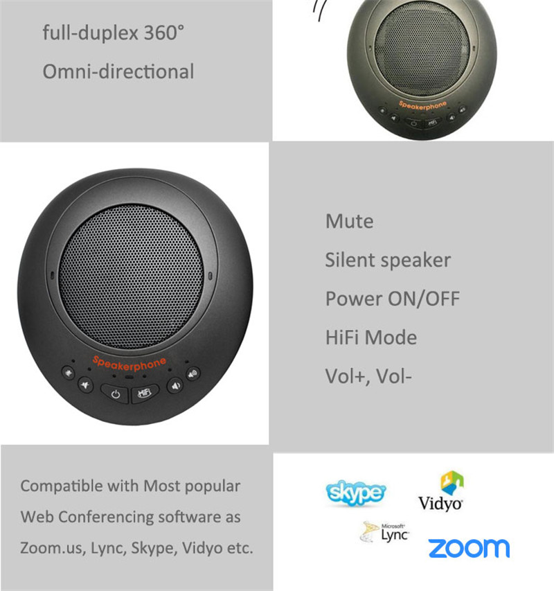 2.4G wireless 360 degree battery powered best microphone for zoom meetings Dual Chatpod mic for video conferencing