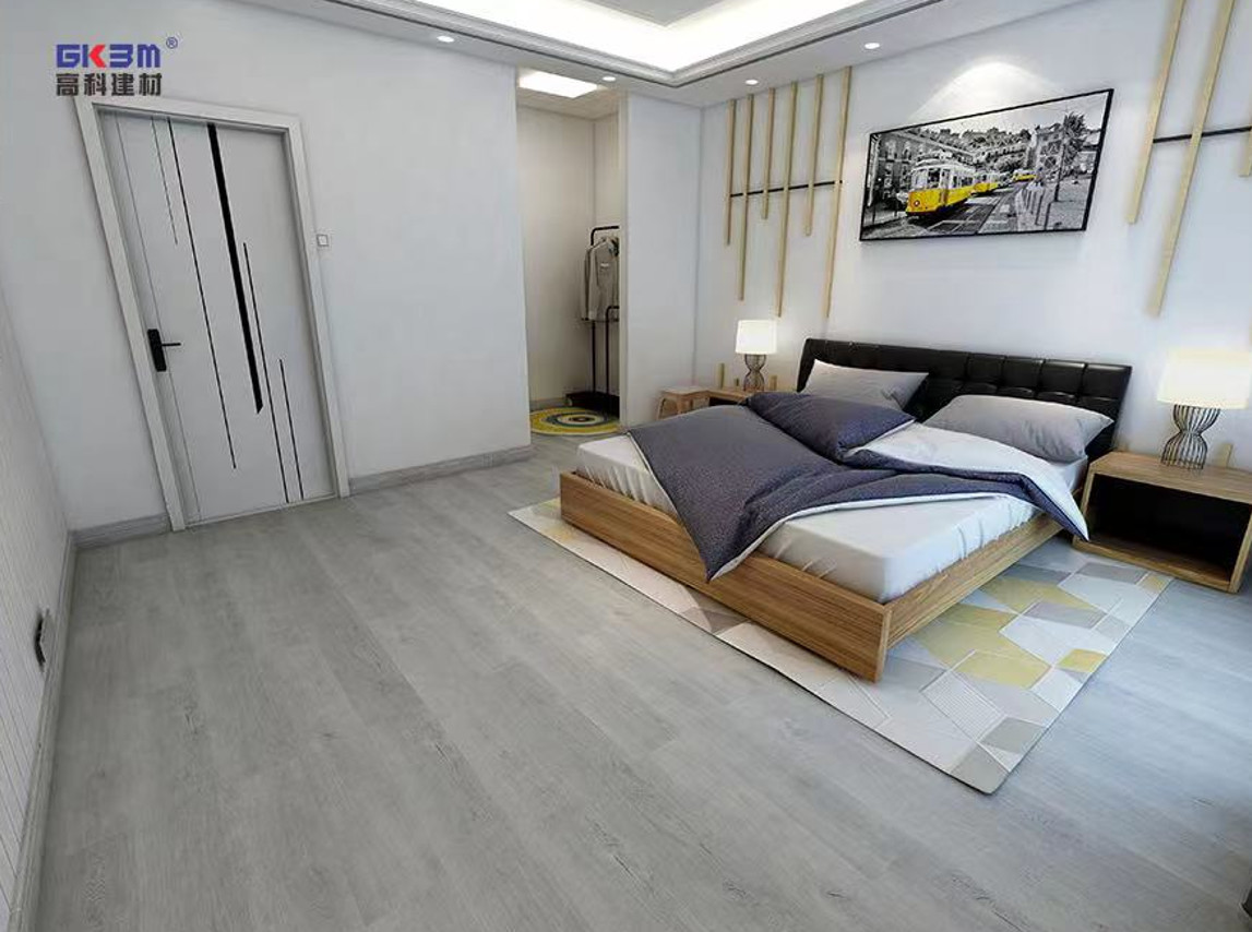 Elegant Mist Grey Click Stone Plastic Composite Flooring 0.3-0.6mm GKBM Greenpy MJ-W6009