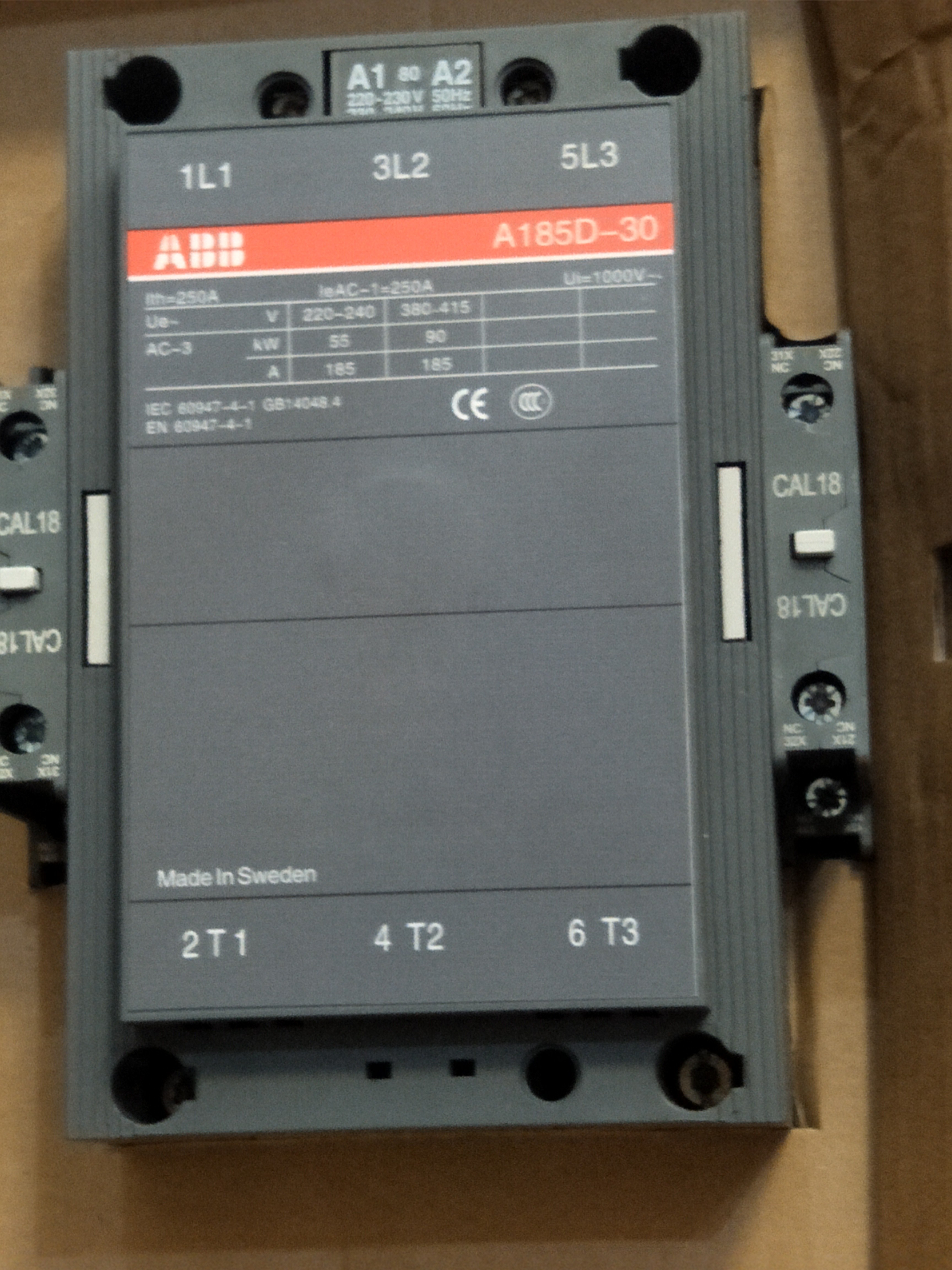 New original ABB Contactor A185D-30-11