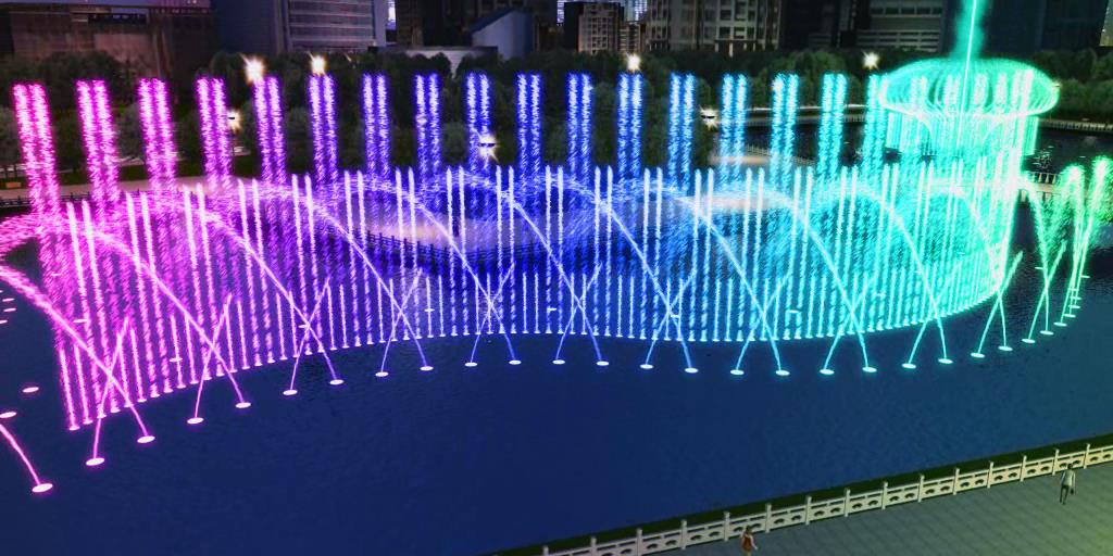 3D Digital Musical Water Fountain Nozzle High Spray