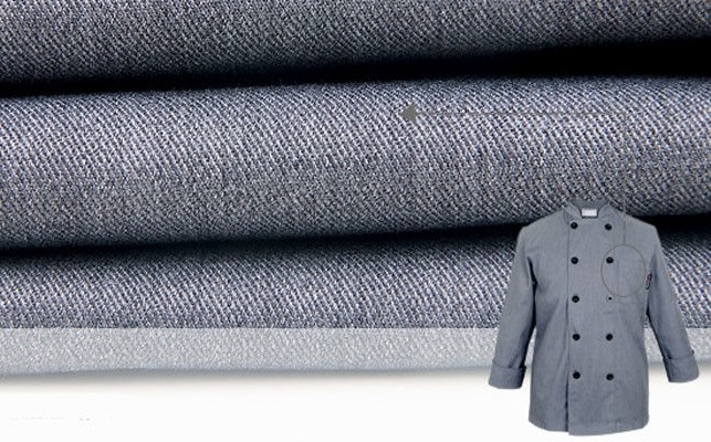 Gray Personalized Custom Work Shirts , Slim Fit Double Breasted Chief Cook Uniform