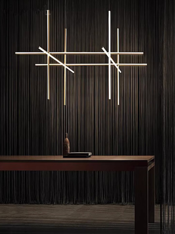 Light luxury simple gold led project chandelier designer model room cafe restaurant chandelier