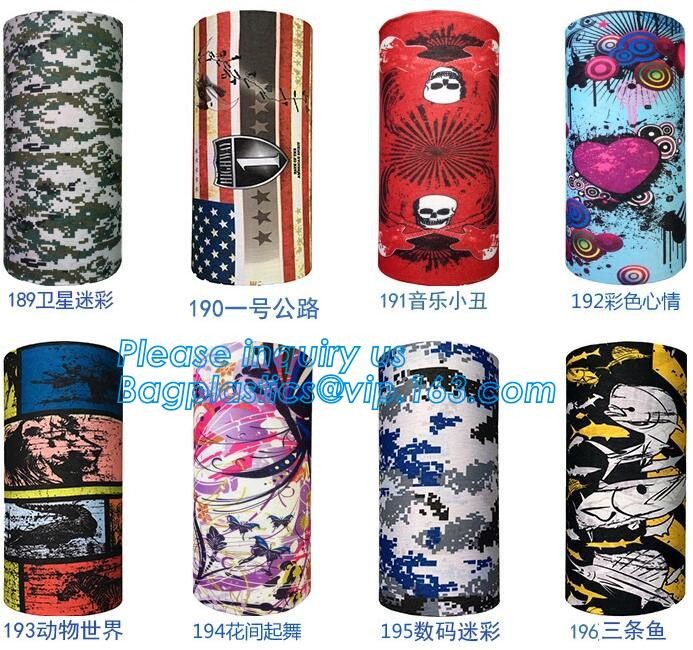 multi choice women head scarf printed colorful face mask custom logo/size bandana,Sport Strapping Seamless Custom Gaiter Whi