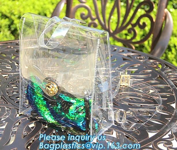 pocket transparent pvc clear backpack wholesale with padded straps, Waterproof Clear School Student Transparent PVC Back