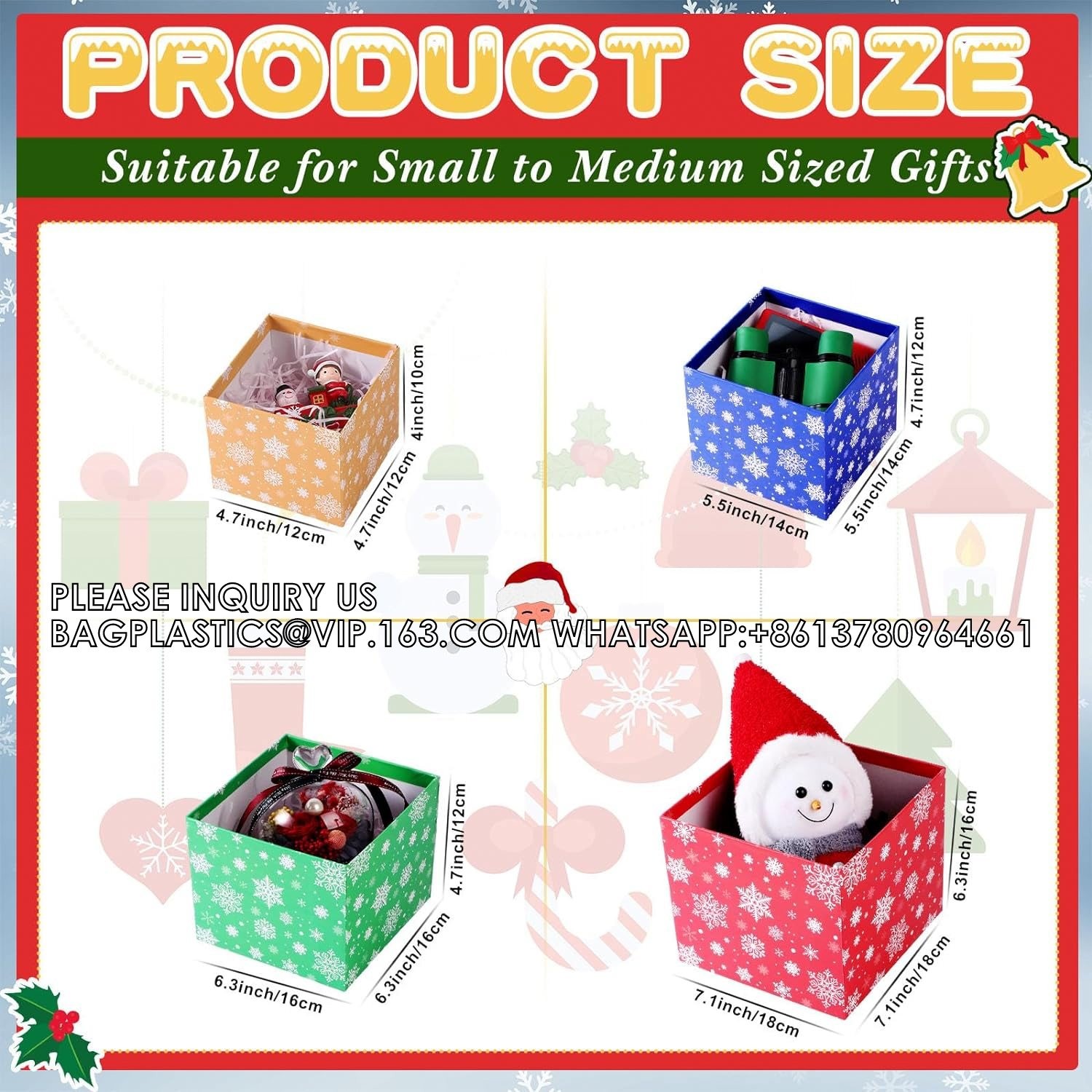 Christmas Nesting Gift Boxes Hard Xmas Stackable Boxes Candy Christmas Decorative Boxes With Lids Xmas Nested Boxes