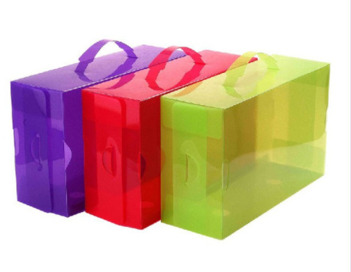 Custom Logo Transparent Printed PVC Box , Plastic PVC Folding Box With Handle