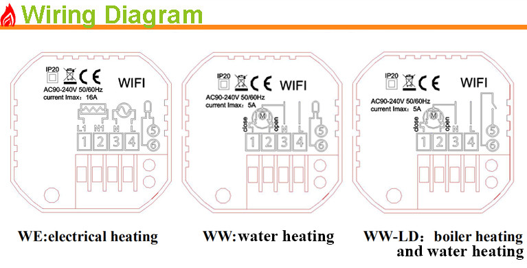 ODM Wifi Electronic Room Thermostats Room Underfloor Heating ROHS Approved