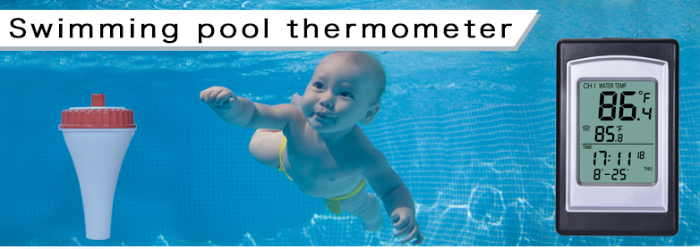 ±1.0°C Temperature Accuracy Wireless Solar Digital Pool Thermometer In Red And Silver
