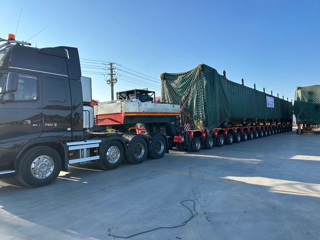 Module Axles Self-Propelled 100-250tons Capacity Board Raise and Fall Drop Deck Modular Trailer with Hydraulic Steering Axle