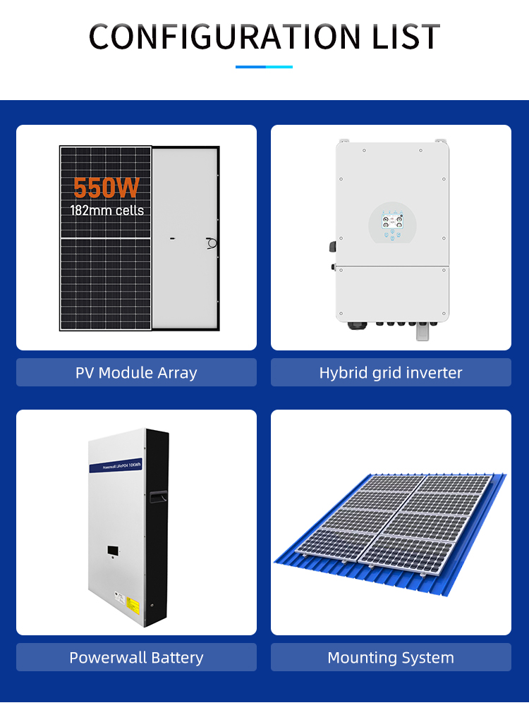 Hybrid Solar Panel Power System 8KW 10KW With Lithium Battery 48VDC