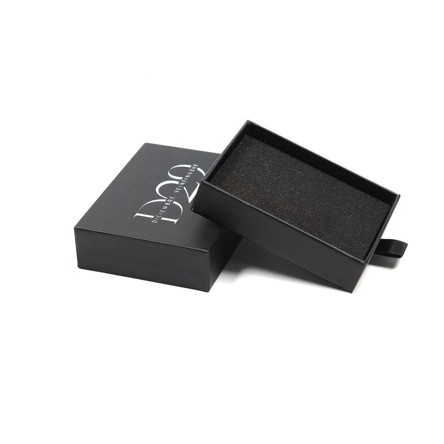 Rigid Customized Unfolding Cardboard Packaging Box With Ribbon