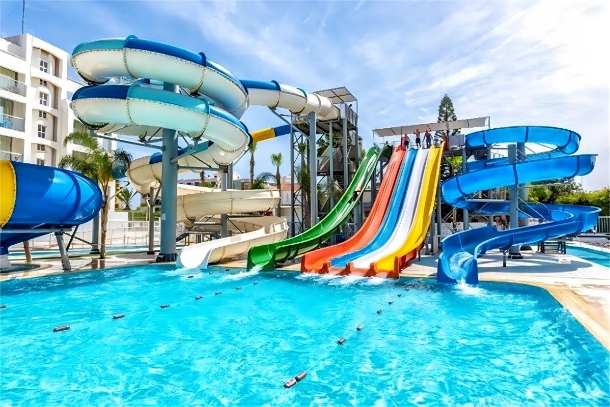 Outdoor Amuse Park Fiberglass Pool Water Slide Play Equipment