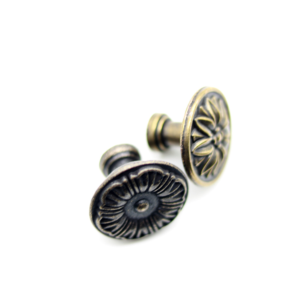 35mm Zinc Copper Knobs Aluminium Furniture Handles Retro Design With Screws