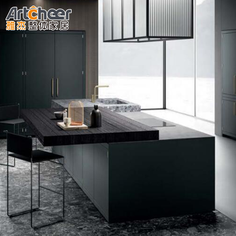 Solid Wood Kitchen Cabinet in Customized Size with Waste Container and Modular Design