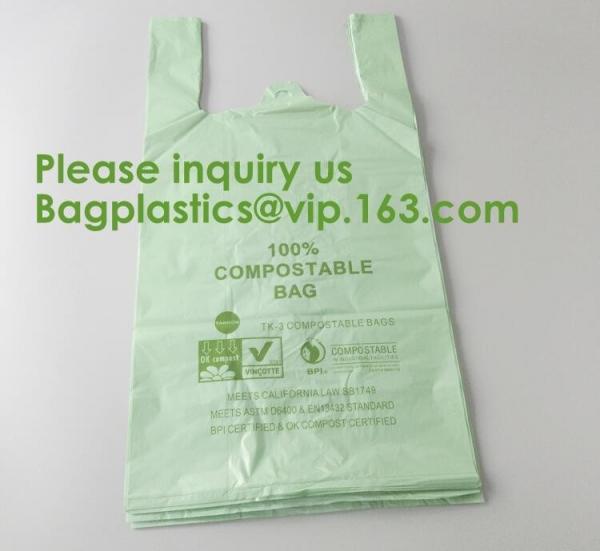 Quality Heavy Duty Compostable T-shirt Handle Tie Plastic Roll Garbage Bags Trash Bags, t shirt carry bags, bagease, bagplastics for sale