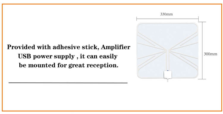 Thin 5dBi UHF Hd Free Tv Unlimited Antenna Indoor TV Signal Antenna