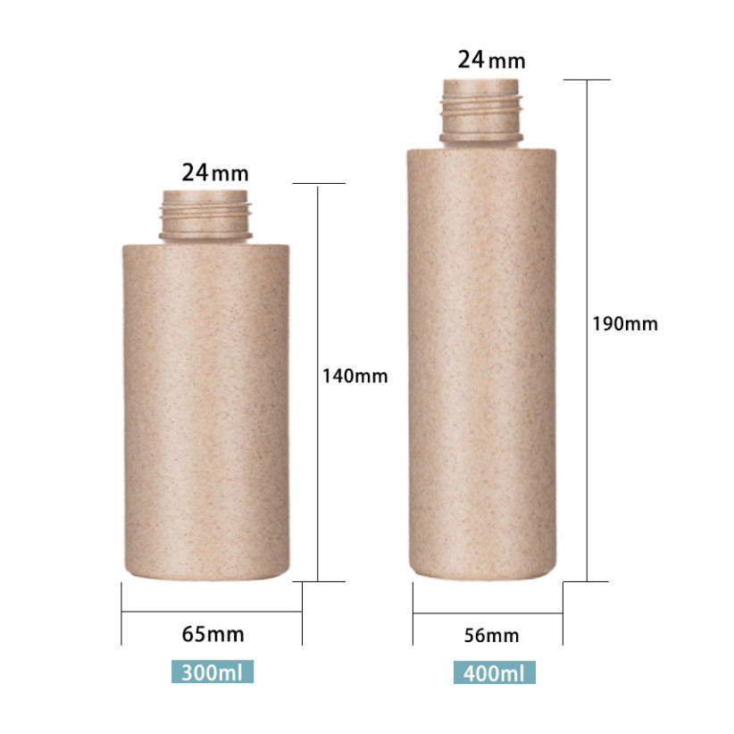 250ml 300ml 500ml Biodegradable Wheat Straw Pump Bottle For Shampoo Hand Wash
