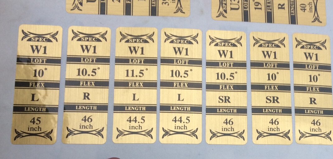 golf label , golf labels , golf shaft label, golf shaft labels , golf tag , golf length label