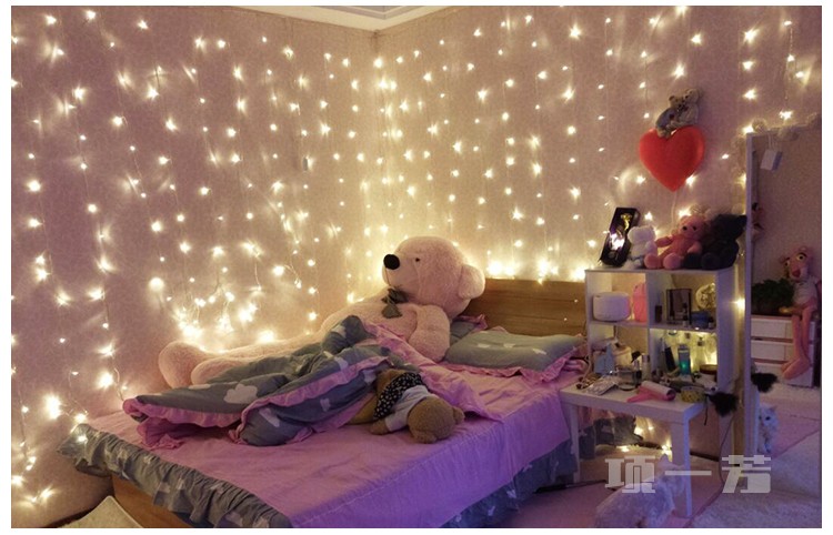 IP44 3*3M 300 LED Copper Wire Curtain Light 5V USB With 8 Mode