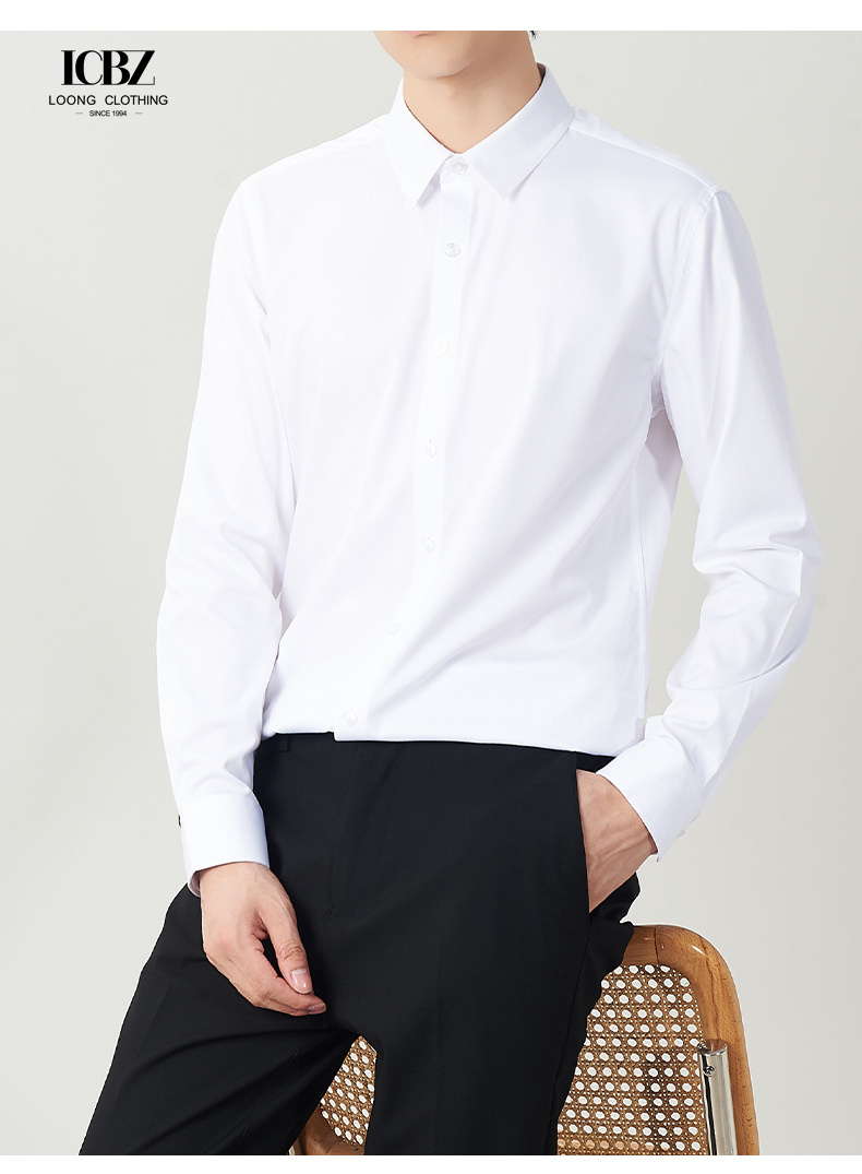 Gender Men Slim Fit Dress Shirt with Logo 100% Mercerised Blue/Red/Green/White Formal